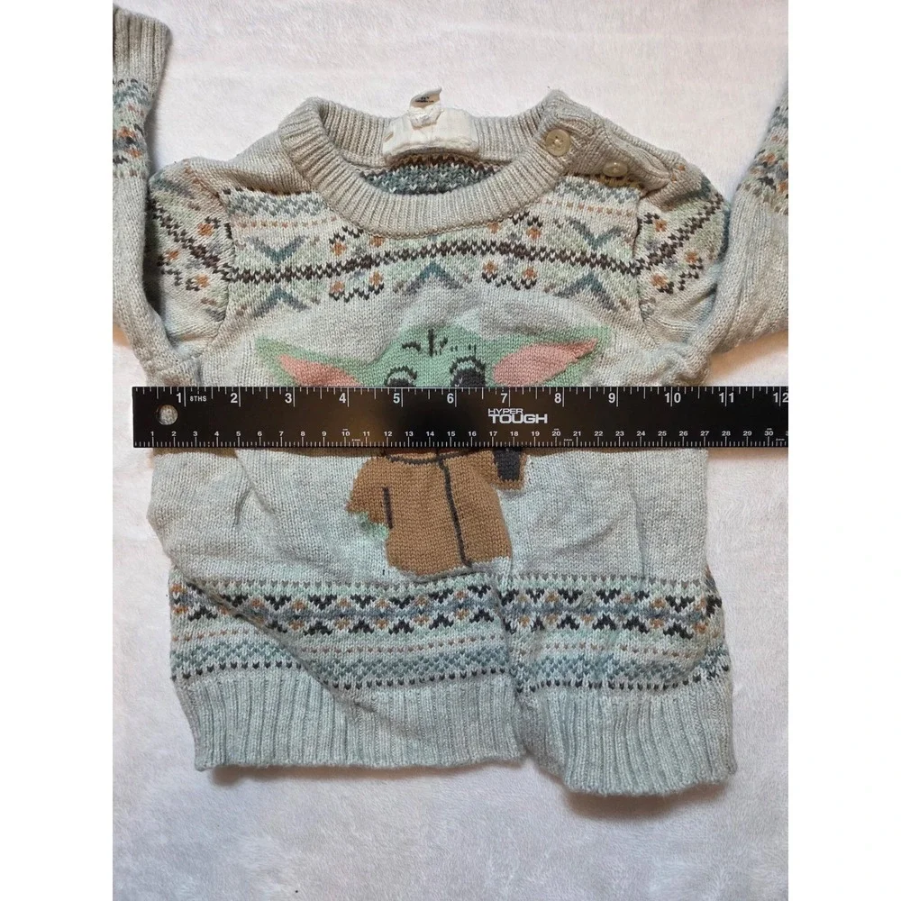 baby Gap Star Wars 12-18 Mos Yoda Sweater Fair Isle Pullover Long Sleeve Child S